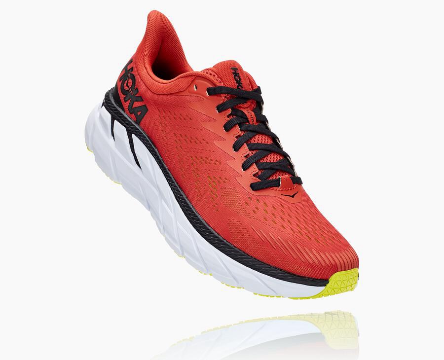 Hoka Australia One One Clifton 7 - Mens Running Shoes Red - PANTE-7504